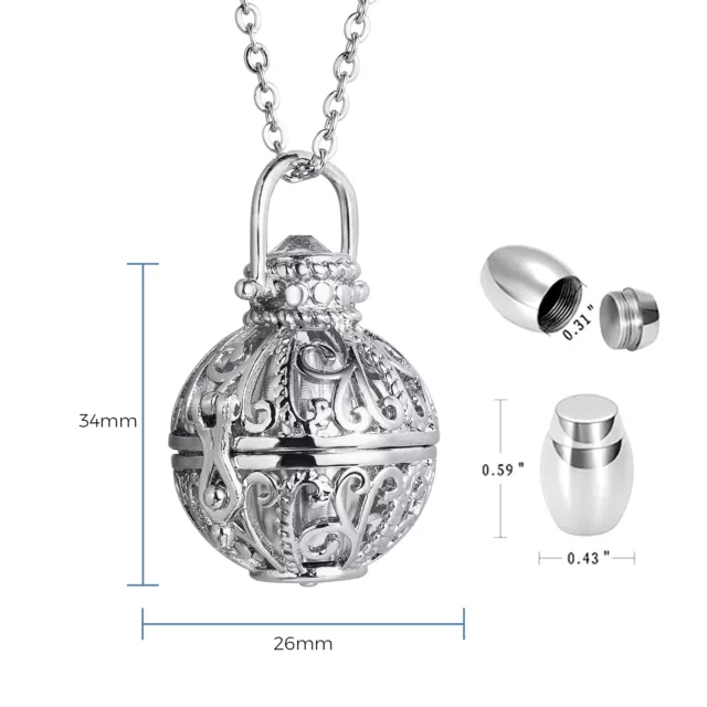 Urn Necklace Cremation Heart Pendent Ashes Jewellery Keepsake Memorial Locket 2