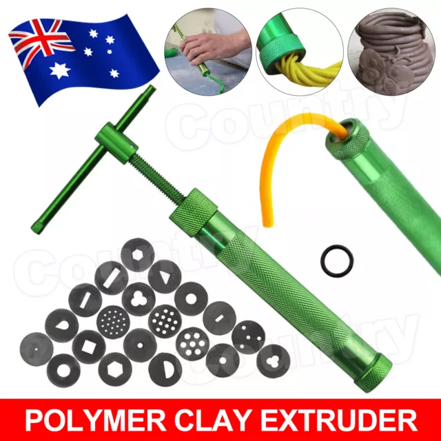 Polymer Clay Gun Extruder Sculpey Sculpting Tool w/ 20 Discs Cake Tool Craft New