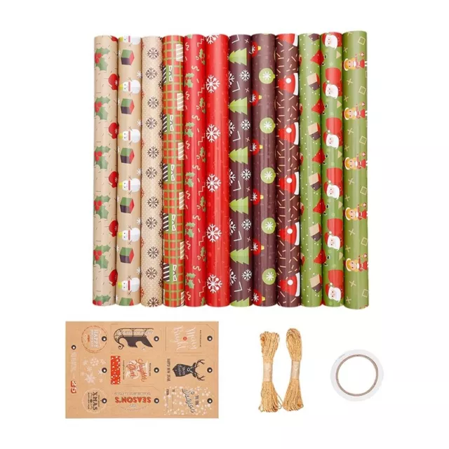 2X(12 Pack Wrapping  Sheets,for Christmas Birtay Party Wrapping  Set Gift7183