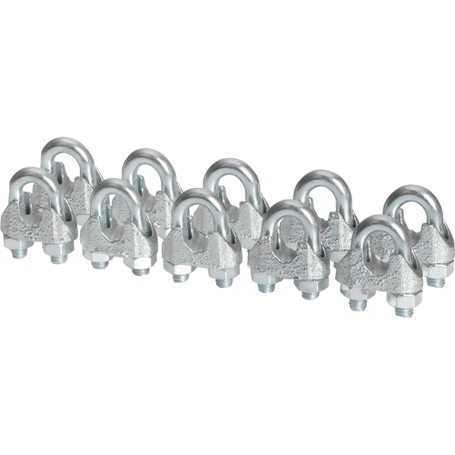 10x 8mm Serre-Câbles Galvanisé Forme D'Étrier Bügelklemmen Bügelformklemmen
