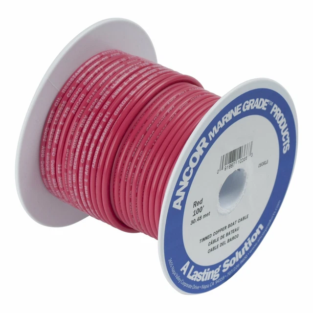 Ancor Ultra Flexible Type 3 Tinned Copper Wire 10 AWG 250 Feet Red 108825