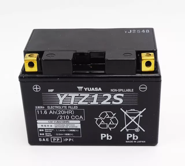 Yuasa YTZ12S Mf AGM Batterie 12V 11AH - Prêt à Poser (YTZ12S-BS, YTZ12S-4)