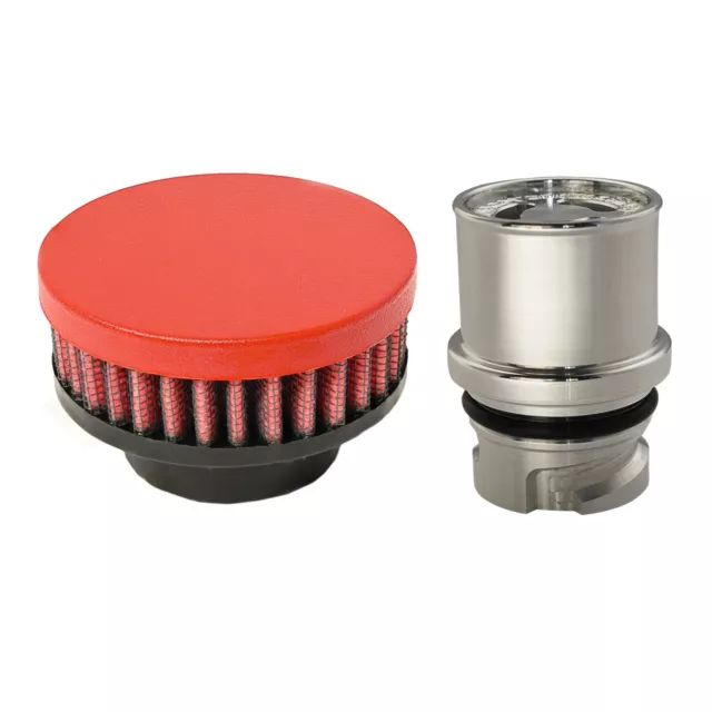 Valve Cover Breather Oil Cap for 2012-13 Ford Mustang Boss 302 (Wrinkle Red)