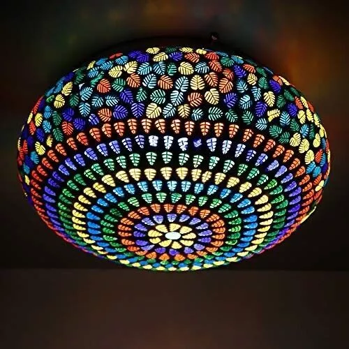 Lámpara de techo marroquí colgante mosaico lámpara turca hecha a mano antigua