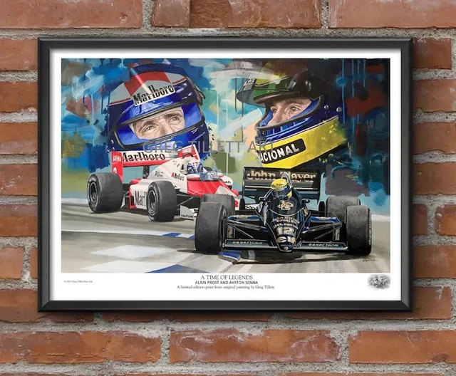 ALAIN PROST AYRTON SENNA limited edition print by Greg Tillett F1 Size