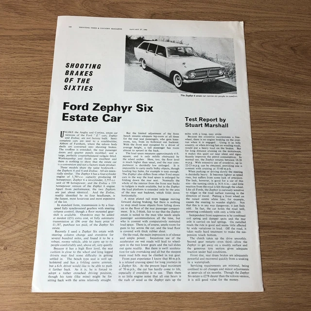 (STGUN61) VEHICLE TEST Report Ford Zephyr Six Estate Car. By Stuart