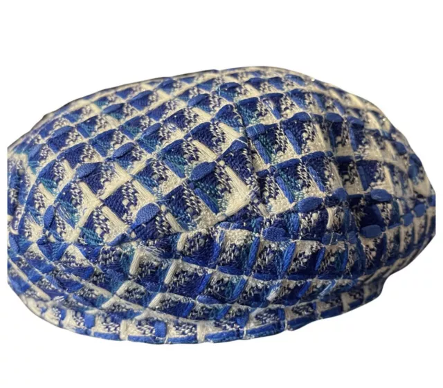 NEW CHANEL Runway Sold Out Blue Stunning Tweed Check Beret Hat M $1,380.00  - PicClick