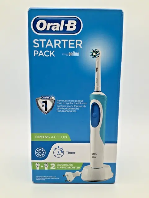 Oral-B CrossAction Starter Pack Elektrische Zahnbürste inkl. 2 Aufsteckbürsten