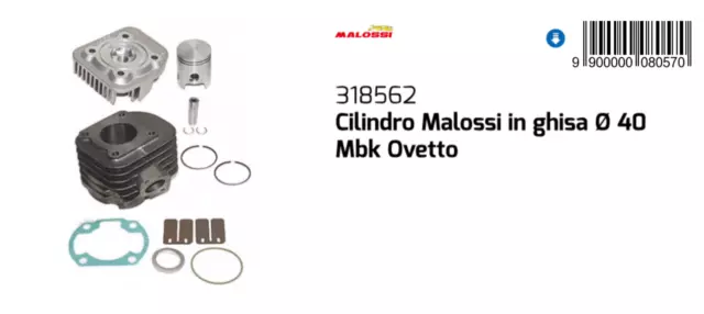 318562 MALOSSI Cilindro COMPLETO Ø40 KTM K 50 < 2000