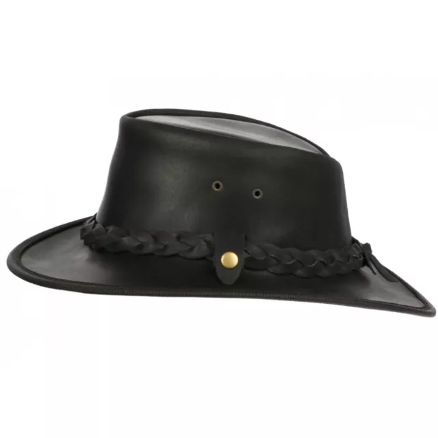 Chapeau Cuir Noir Australien Traveller Winton Aussie Apparel-XL