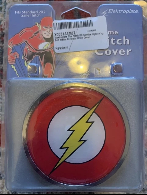 Flash Chrome Metal Black Hitch Cover (Seal) DC Comics Licensed Brand New.