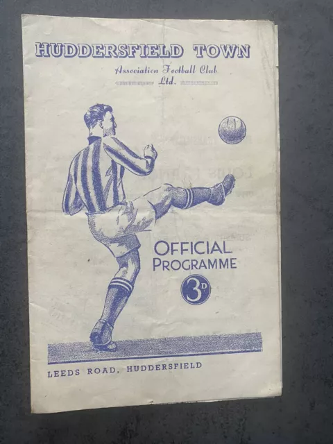 1952 Football Programme Huddersfield Town V Leeds United England Not Fa Cup