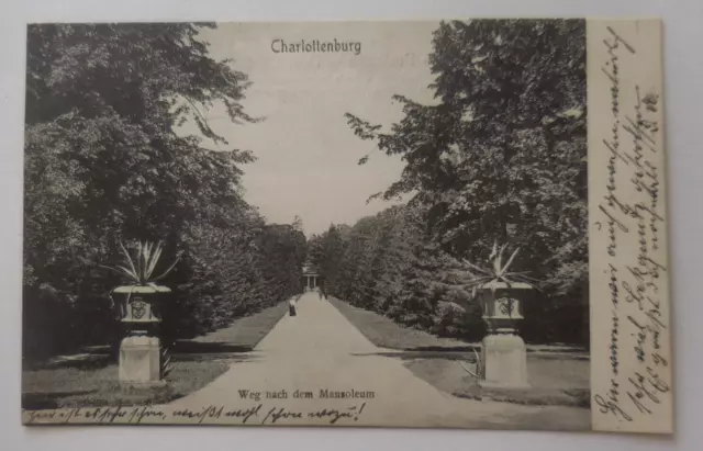 AK  Charlottenburg - Weg nach dem Mausoleum - 5.6.1906 postlagernd von Mieze