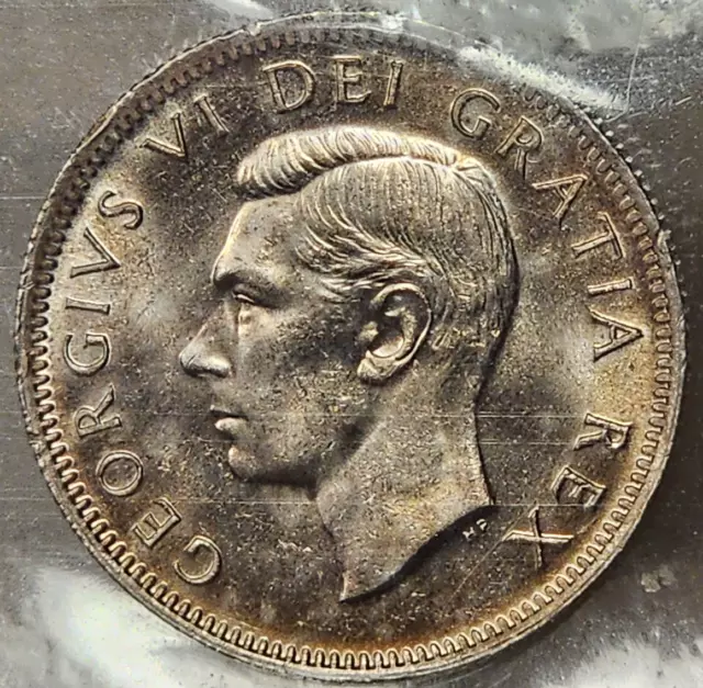 Canada George Vi 25 Cents 1951 High Relief - Iccs Ms65 2