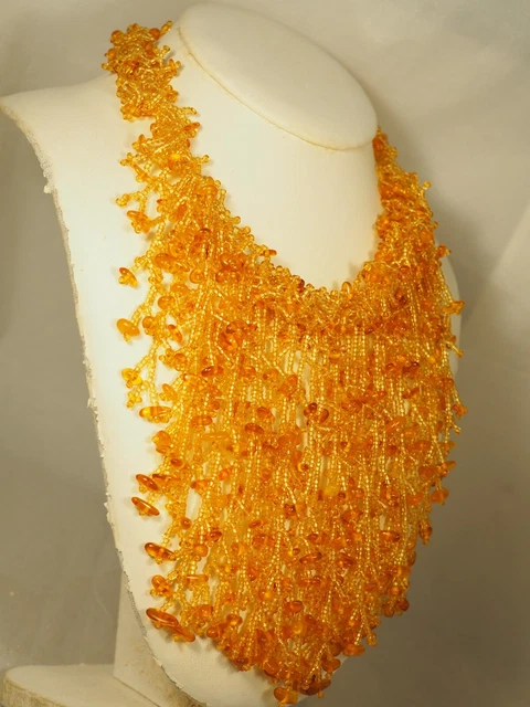Collier Ancien En Ambre Naturelle Véritable - 55 Grammes - Argent Massif - Occasion