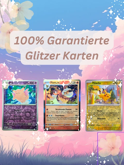 50x Pokémon Karten Deutsch - 1x V/ex Garantiert + 1x Holo - DE