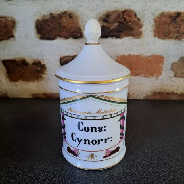 Pot, Cons : Cynorr : Pharmacie Métadier Porcelaine Goumot-Labesse Limoges France