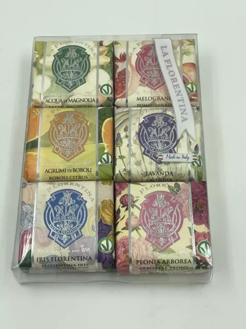 La Florentina Luxury Italian Soap Set of 6 - 3.7 oz *NEW* Lavender Fig Orange