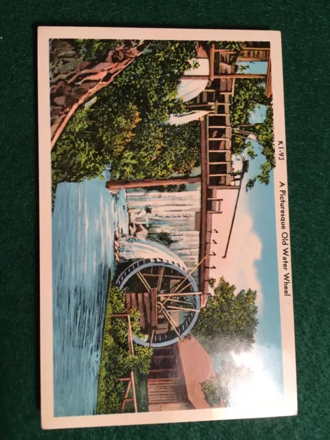 Vintage Postcard Old Water Wheel Unused