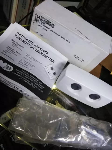 NEW WHITE DMP 1142-B Two-Button Wireless Holdup Transmitter OPEN BOX