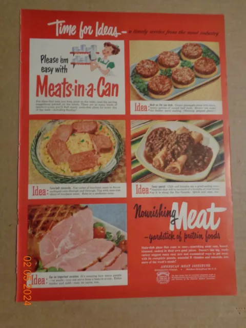 Vintage Print Ad -1951  Life Savers Pep O Mint and American Meat Institute RARE 2