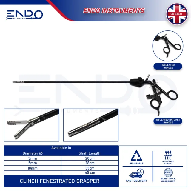 ENDO Neuf 5mm 45cm Laparoscopique Clinch Pince à Préhension Bariatrique Long Ce