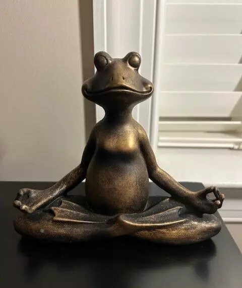 Nature's Mark 6" Resin Meditating Yoga Frog Statue - Home Decor Accent NEW