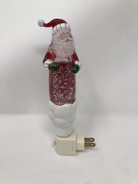 SANTA SHIMMERING GLITTER NIGHT LIGHT PLUG IN ON/OFF SWITCH Avon 2006