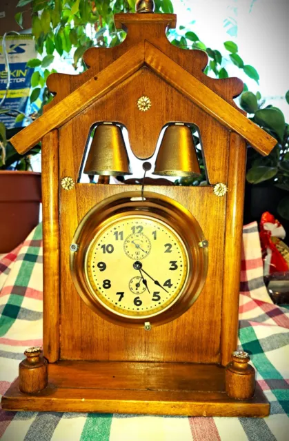 Naval Ship Mechanical Alarm Clock, Super Clean Conditions (see video)
