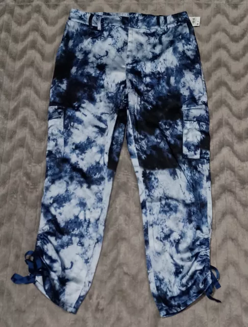 INC International Concepts Womens Size M Blue Tie Dye Cargo Pants NWT