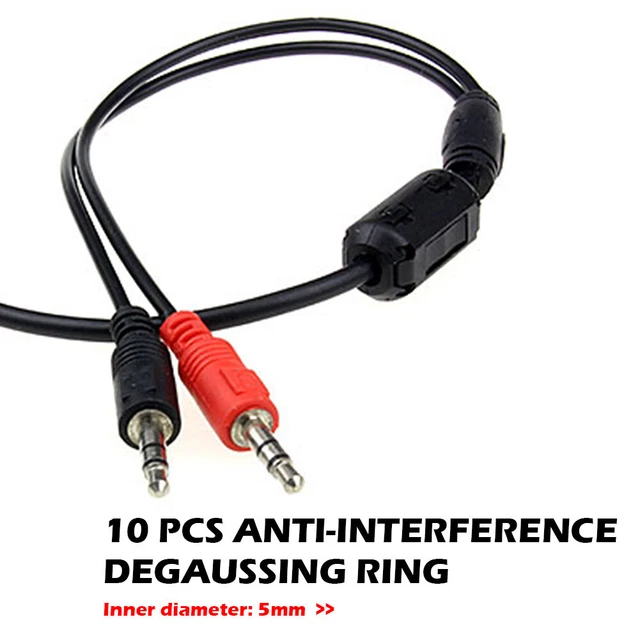 10 pz 5 mm Bead Choke RFI EMI filtro nero per cavo di alimentazione audio video USB -de