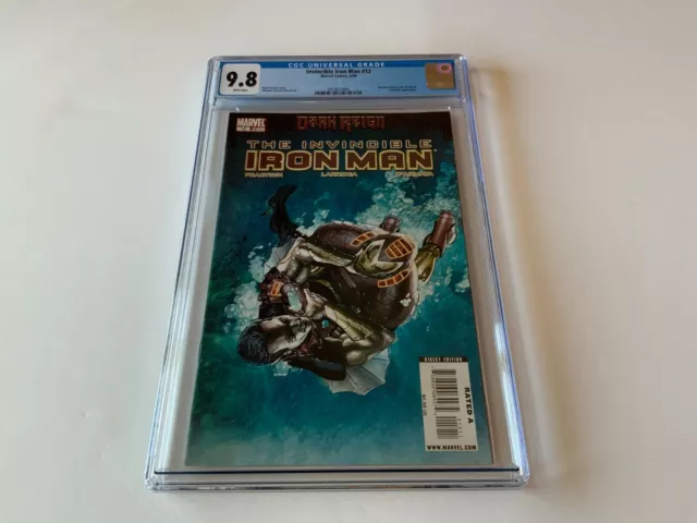 Invincible Iron Man 12 Cgc 9.8 White Pages Sub Mariner Marvel Comics 2009