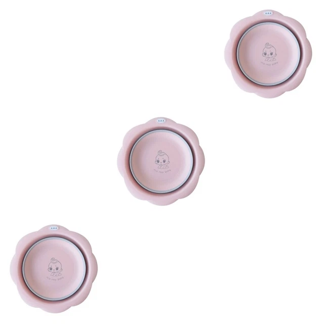 3 PCS Baby Pieghevole Lavabo PORTATILE PORTATILE Wash lavabino per bambini (rosa