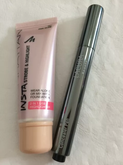 Manhattan Insta Strobe & Highlight 25 ml - Nr. 001 pink glow + Lacura Concealer