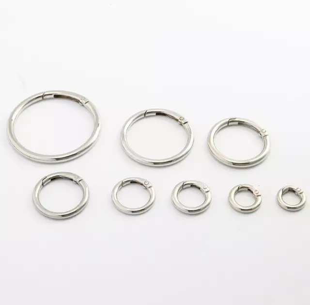 Rundkarabiner edelstahl Silber Rund Ring Schnappfeder Verbinder Schlüssel Buckle