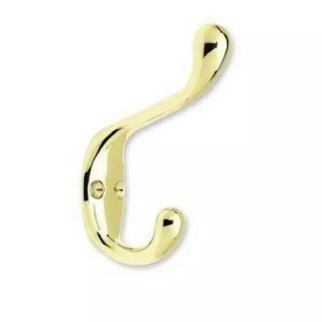 B42302Q-PB-C Heavy Duty 3" Polished Brass Coat and Hat Hook