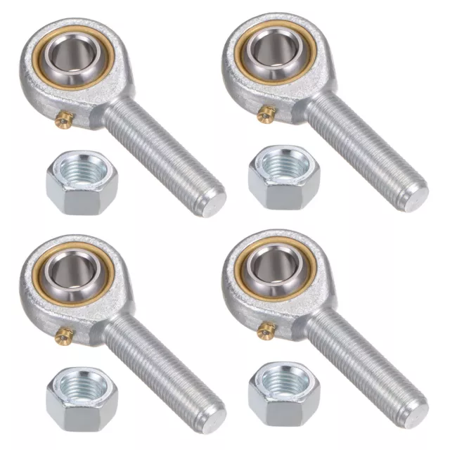 4pcs POSB6 3/8" Rod End Bearing 3/8"-24 UNF Male Right Hand Thread, Cast Iron