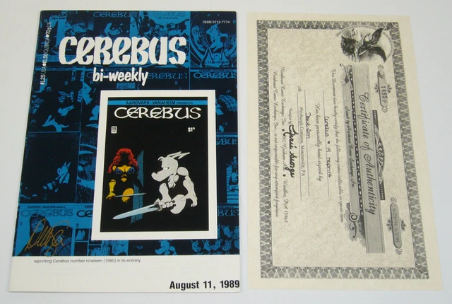 Cerebus Bi-Weekly #19 VF- signed by Dave Sim w COA - Red Sophia - 1989 reprint