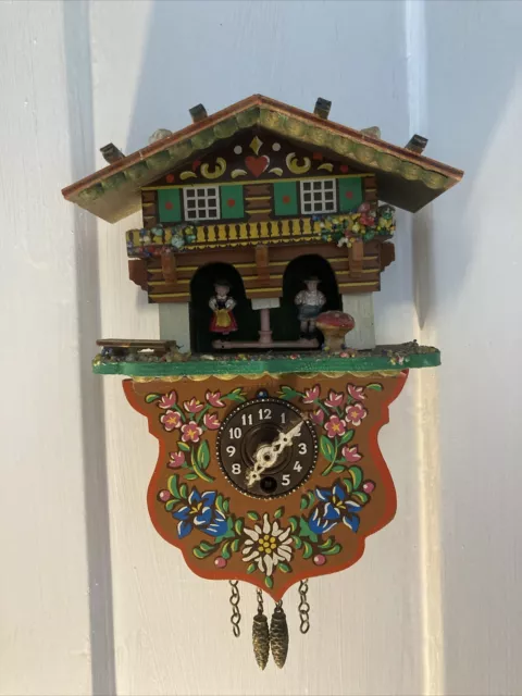 Vintage E German Black Forest Clock Weather Station 6"
