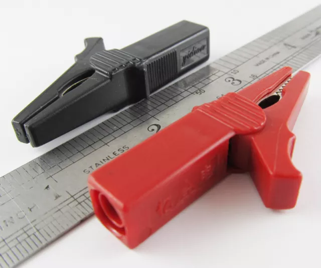 1pair Safety Alligator Clip to 4mm Banana Jack Convert Test Clip Small size 55mm