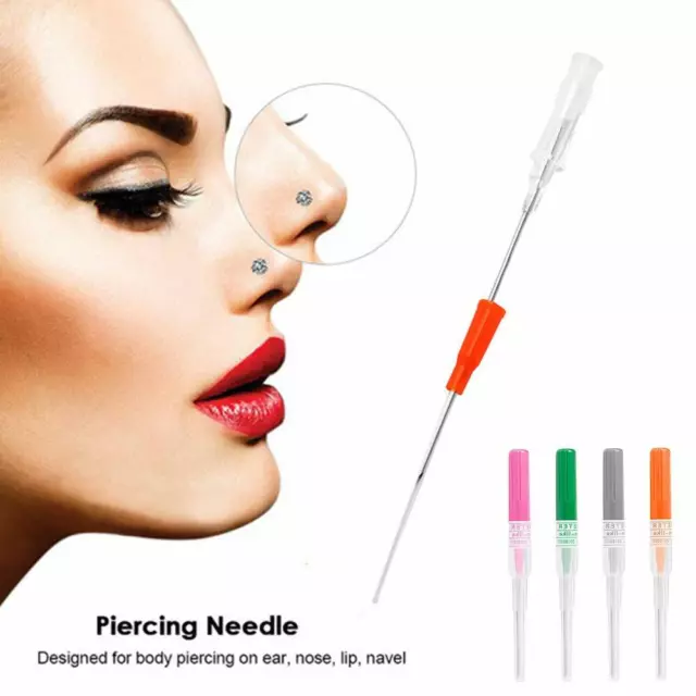 Sterilized Disposable Cannula Body Piercing Needle Nose Lip Navel Nipple 22g-14g