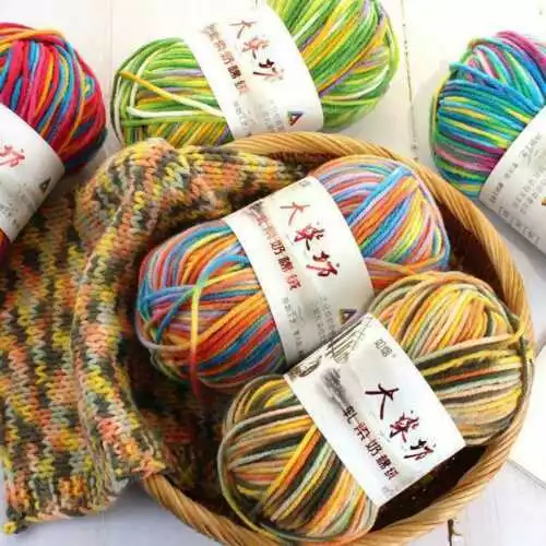 Hand Craft Yarn 5ply 50g Knitting Rainbow Thick Soft Crochet Milk Cotton Wool