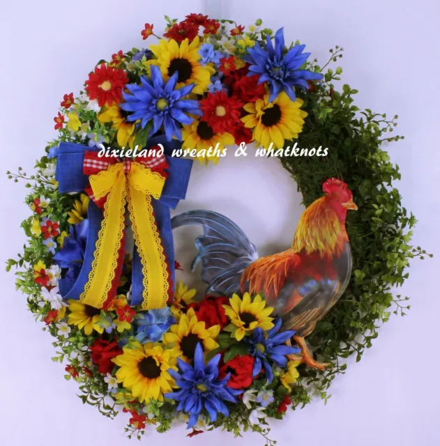 Farmhouse Wreath, Chicken Wreath, Rooster Wreath, Everyday Wreath, Spring Wreath
