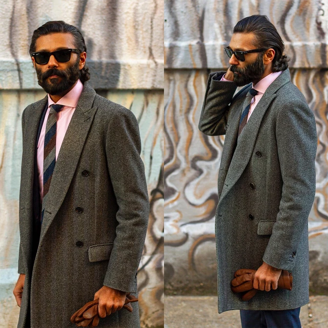 Gentleman Men Suit Herringbone Jacket Business Party Banquet Suit Custom