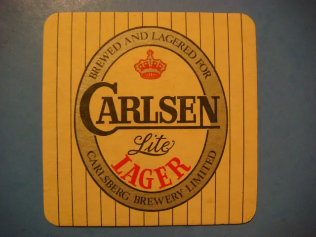 Beer Coaster ~*~ Carlsen Lite Lager Brewed and Lagered for Carlsberg Brewery Ltd