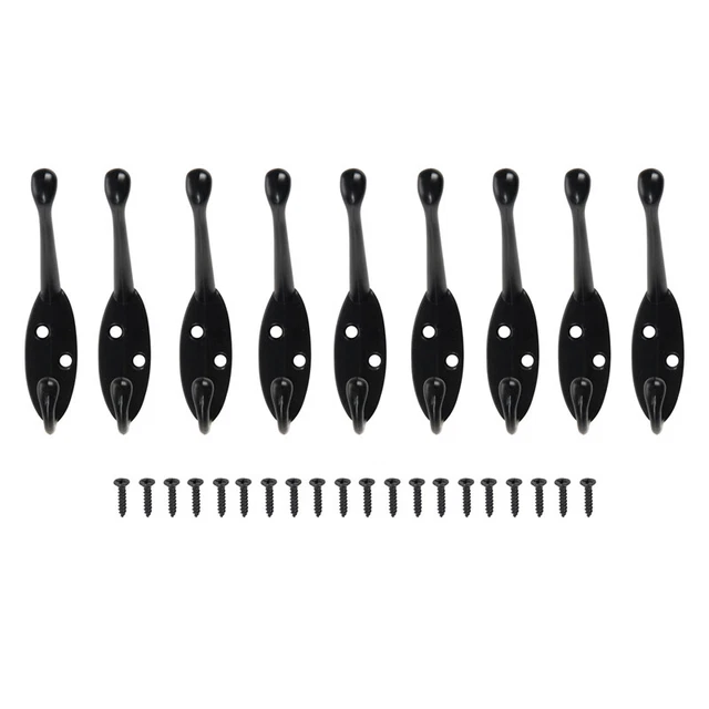 9 Pack heavy duty Coat Hooks for Hat hardware Dual Retro R7H9
