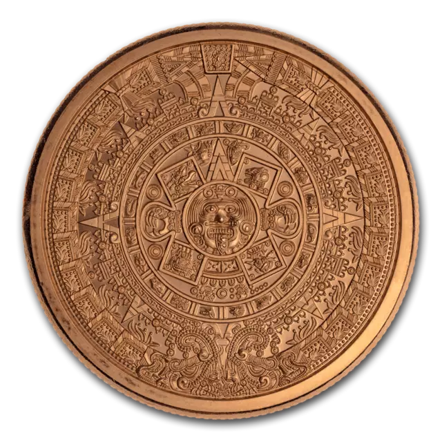 1 Unze 999 Kupfer - Maya Kalender / Azteken - Kupferbarren - Medaille