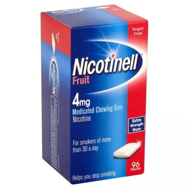 Chicle medicada por fruta Nicotinell 4 mg 96 piezas nuevo