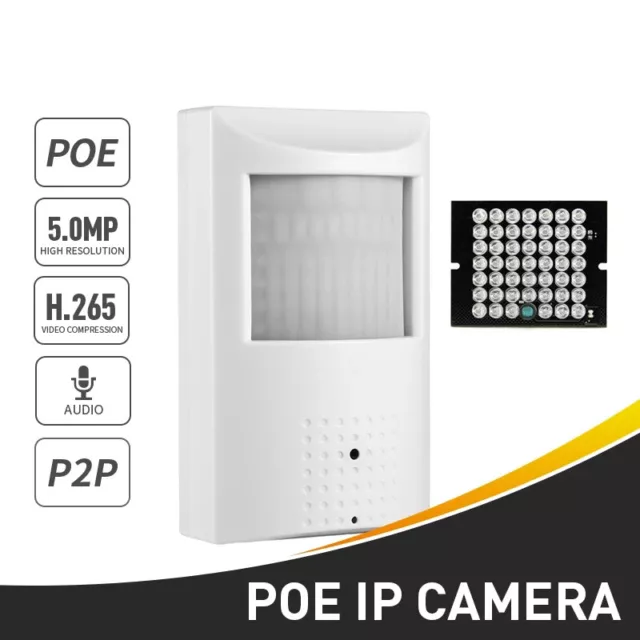 5MP IP IR POE Spy Nanny Hidden PIR Motion Detector HD Camera