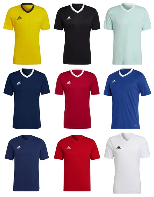 Adidas Entrada 22 Casual Cotton Mens T-Shirt Sports Football Short Sleeve Tee